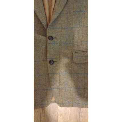 Vintage Harris Tweed St Michaels Jacket Mens 42R Green Pure Wool Country Blazer