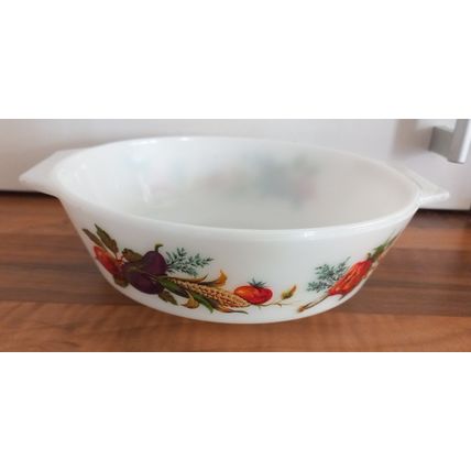 Vintage JAJ Pyrex Tuscany Market Garden Casserole Dish 505 1970's 19cm Round