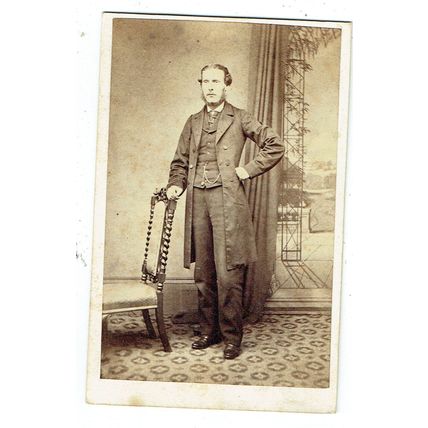 Victorian cdv photo man standing hand on hip Loughborough photographer