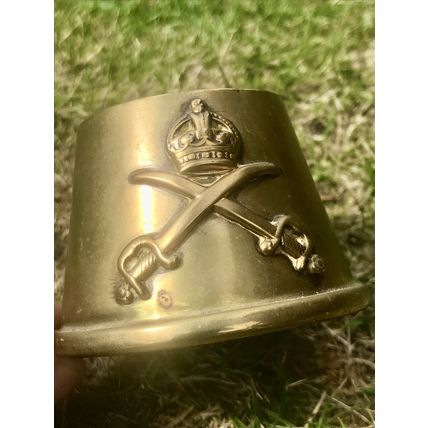 WW2 British Army PTI fuse cap brass ashtray Physical Training Instructor cross