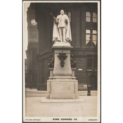 King Edward VII Memorial, Birmingham, 1914 - WH Day RP Postcard