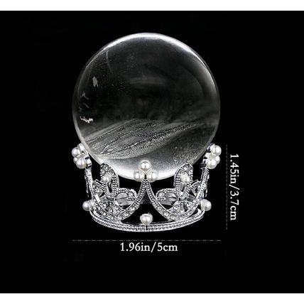 2 Pcs Crystal Ball Stands, Metal Sphere Stands, Globe Stone Holders, Silver