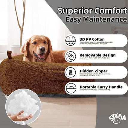 Sytopia Indestructible Chew Proof Dog Bed 42 Inch 60 Lbs, Anti-Anxiety Donut Cud