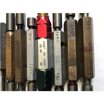 LOT THE PIPE MACHINERY GO NO GO PLUG GAGE .585,.600,.590,.597,.591,.599,.592,ET