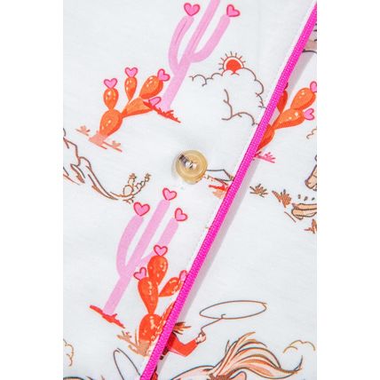 White Cowgirl Country Print Pajamas Set