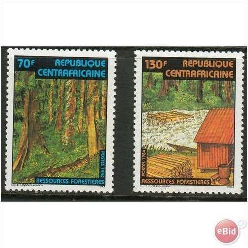 Central Africa Rep stamps 1984 - SG 1022-1023 - Forestry Resources set