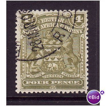 Rhodesia 1898 SG82 4d OLIVE Fine Used