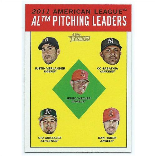 2012 Topps Heritage - #8 - AL Pitching Leaders