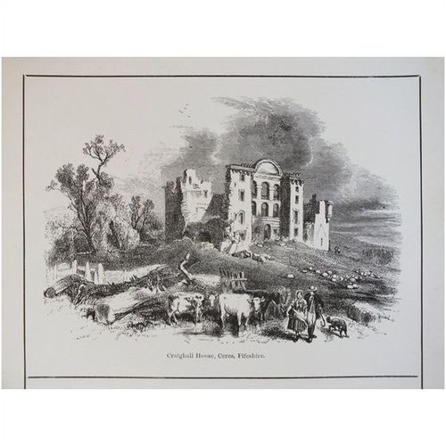 Antique Print - Fifeshire Craighall House / Aberdeenshire, Craigievar Castle