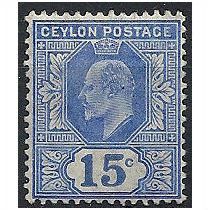 Ceylon 1904 SG283 15c Blue Mounted Mint .. .