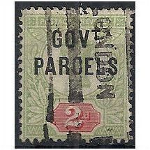 1891 O70 2d Grey-Green & Carmine Government Parcels Official Good Used . ..