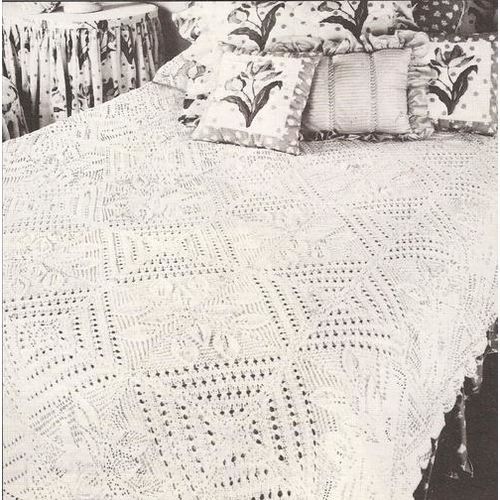 Knit Bedspread Pattern Grandmother's Garden