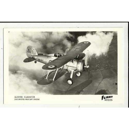 Aviation GLOSTER GLADIATOR Postcard by Flight International