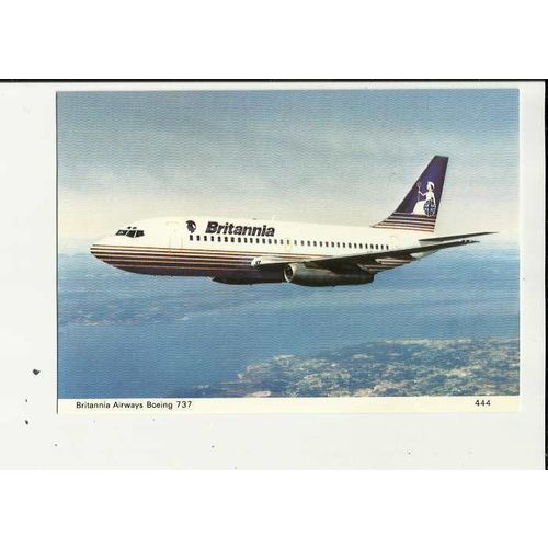 Aviation BRITANNIA AIRWAYS BOEING 737 Postcard by Skilton & Fry (444)