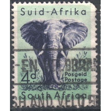 South Africa 1954 - SG156 - 4d blue/green - African Elephant - used