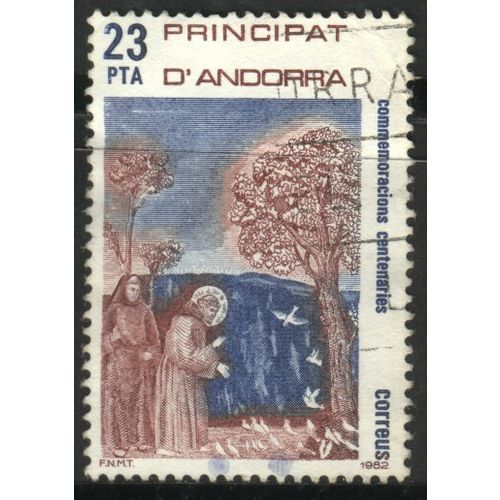 Andorra 1982 - SG160 - 23p blue/brown - St. Francis Feeding Birds - used