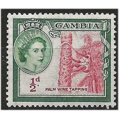 Gambia 1953 SG171 1/2d Carmine-Red & Bluish Green Mounted MInt . ..