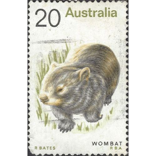AUSTRALIA, MAMMAL, Common Wombat, green 1974, 20c, #2