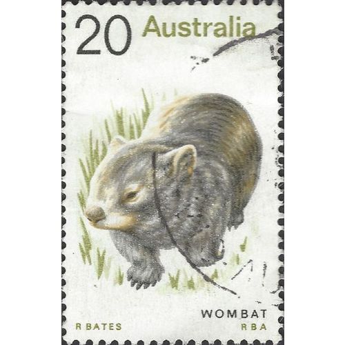 AUSTRALIA, MAMMAL, Common Wombat, green 1974, 20c, #4