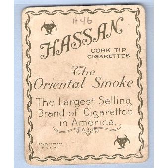 Tobacco Card ~ Company: American Tobacco Company Brand: Hassan Cork Tip Ci~46