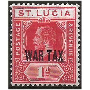 St Lucia 1916 SG90 1d Scarlet WAR TAX Mounted Mint . ..