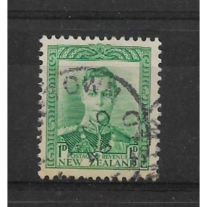 NewZealand.SG606 1d King George VI (Green).Fine Used.Oct21g