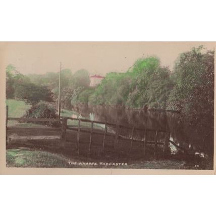 Tadcaster The Wharfe Vintage 1922 Postmark Frank Lovers On River Green Postcard