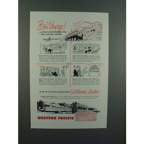 1955 Western Pacific California Zephyr Train Ad