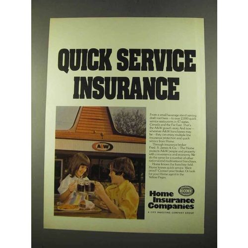 1975 Home Insurance Ad - A&W Restaurants