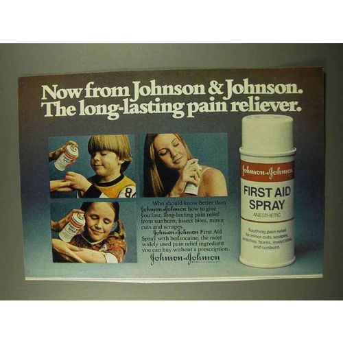 1975 Johnson & Johnson First Aid Spray Ad