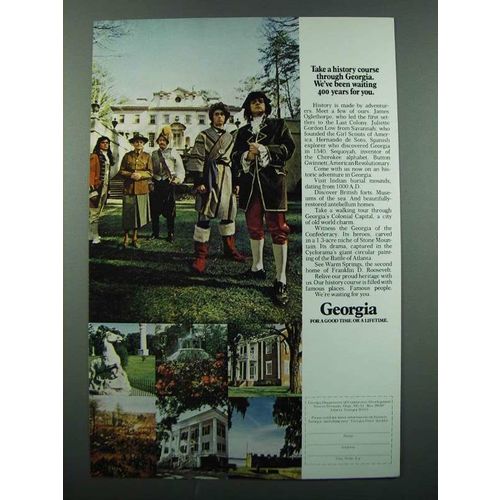 1975 Georgia Tourism Ad - Take a History Course