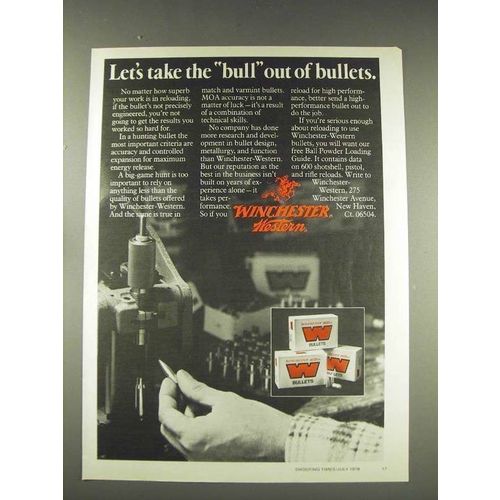 1976 Winchester Western Bullets Ad - Take Bull Out