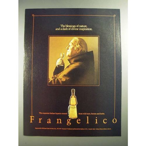 1984 Frangelico Liqueur Ad - A Dash of Divine Inspiration