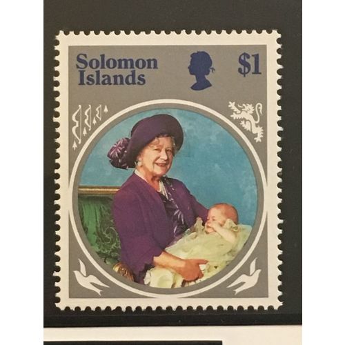 Solomon 1985 Queen Elizabeth Mother $1 Unmounted Mint NHM SG 541 Sc 546 stamp