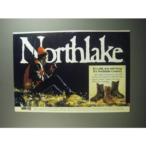 1991 Northlake Boots Ad - Northlake It's cold, wet and steep