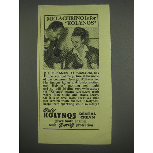 1949 Kolynos Dental Cream Ad - George Melachrino