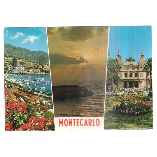 multiview, MONTE-CARLO, MONACO used vintage postcard 1971 postmark #