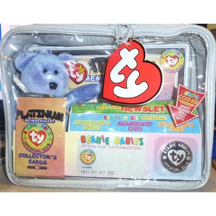 VINTAGE TY BEANIE BABY CLUBBY II 2 BEAR~NEW~PLATINUM MEMBER KIT W/ COIN & CARDS