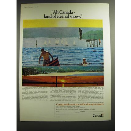 1969 Canada Tourism Ad - Ah Canada - land of eternal snows