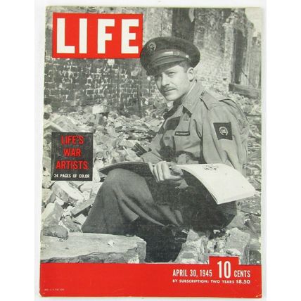 LIFE Magazine April 30, 1945 WWII War Artists Truman Hitler's Hide-Out Roosevelt