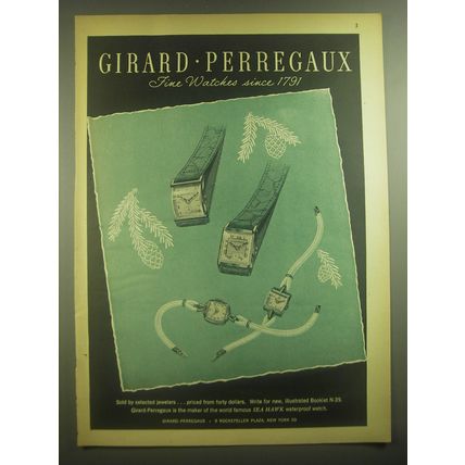1945 Girard-Perregaux Watches Ad - Fine watches since 1791