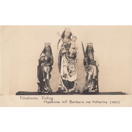 Filialkirche Madonna Mit Barbara Und Katharina 1450 Sculpture Postcard
