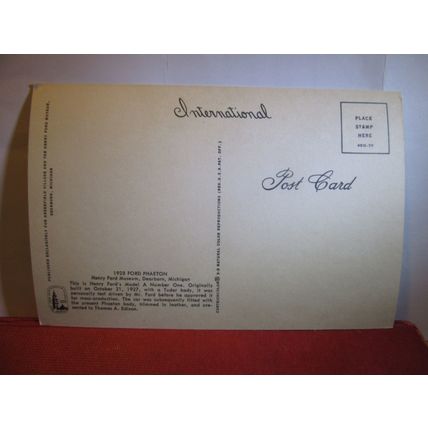 1928 FORD PHAETON, veteran car unused postcard #