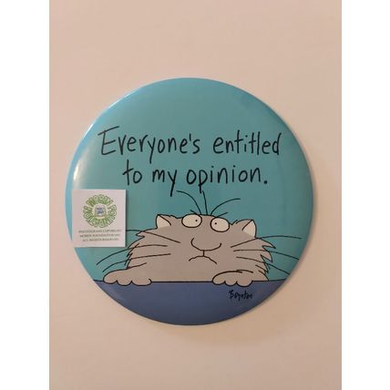 EVERYONE'S ENTITLED TO MY OPINION 6 inch SANDRA BOYTON PINBACK EASEL BACK STAND