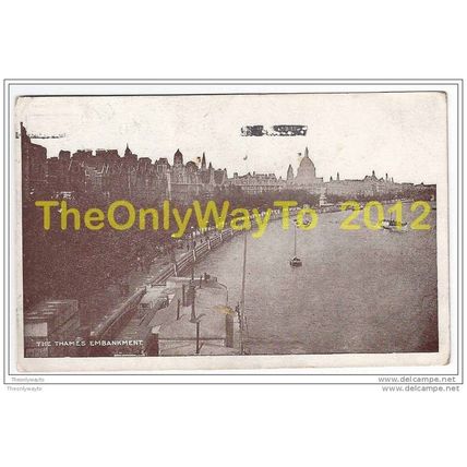 THAMES EMBANKMENT, LONDON, ENGLAND, c1910s, Postcard