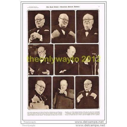 CHURCHILL, ORATOR, HUMORIST, SATIRIST & DEBATER, BOOK ILLUSTRATION, 1954