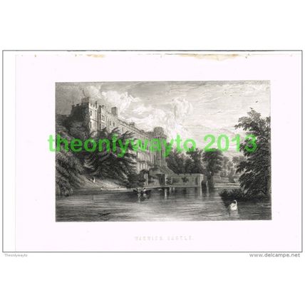 WARWICK CASTLE, WARKS, ENGLAND, PRINT/PLATE, c1890
