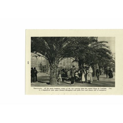 Plaza De Cataluna, Barcelona, (Industry & Flowers, Reverse), Book Illustration