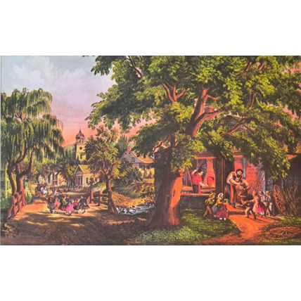 VILLAGE BLACKSMITH 1952 Frances Flora Bond Palmer - Nathaniel Currier PRINT