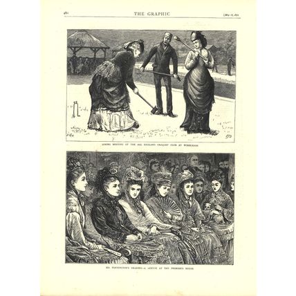 ALL ENGLAND CROQUET CLUB AT WIMBLEDON 1872 VICTORIAN ENGRAVINGS
